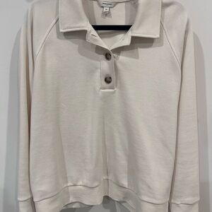 Banana Republic Women's Cream Collared Button-Up Top